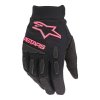 rukavice stella full bore alpinestars damske cerna ruzova fluo