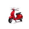 Elektrická motorka Vespa 946 aj so spätným chodom, červené, s pomocnými kolesami, Licencované, 2 x6V Batéria,2x 30W Motor, Koženkové sedadlo, MP3 Prehrávač s USB vstupom (Farba biele)