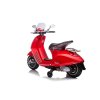 Elektrická motorka Vespa 946 aj so spätným chodom, červené, s pomocnými kolesami, Licencované, 2 x6V Batéria,2x 30W Motor, Koženkové sedadlo, MP3 Prehrávač s USB vstupom (Farba biele)