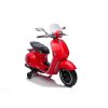 Elektrická motorka Vespa 946 aj so spätným chodom, červené, s pomocnými kolesami, Licencované, 2 x6V Batéria,2x 30W Motor, Koženkové sedadlo, MP3 Prehrávač s USB vstupom (Farba biele)
