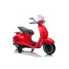 Elektrická motorka Vespa 946 aj so spätným chodom, červené, s pomocnými kolesami, Licencované, 2 x6V Batéria,2x 30W Motor, Koženkové sedadlo, MP3 Prehrávač s USB vstupom (Farba biele)