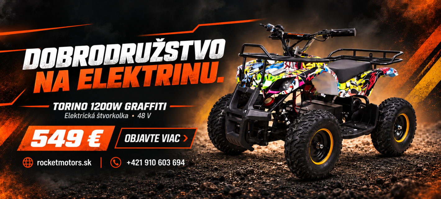Elektrická štvorkolka Torino 1200W Graffiti - Žltá