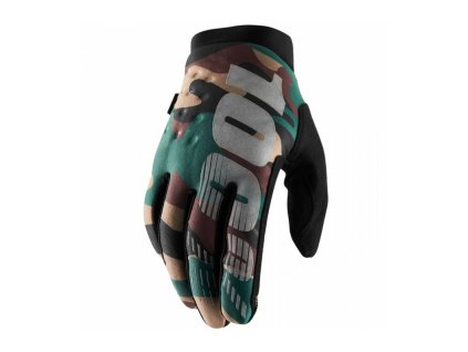 Rukavice BRISKER, 100% (camo / čierna) (Velikost XL)