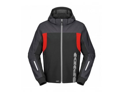 Bunda HOODIE H2OUT, SPIDI (čierna/antracit/červená) (Veľkosť L)