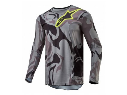 Dres RACER TACTICAL, ALPINESTARS (šedá camo/žlutá fluo/černá) 2024 (Velikost 2XL)