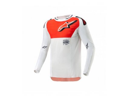 Dres SUPERTECH WARD, ALPINESTARS (bílá/oranžová) 2024 (Velikost 2XL)