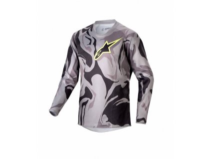 Dres RACER TACTICAL, ALPINESTARS, dětský (šedá camo/žlutá fluo/černá) 2024 (Velikost S)