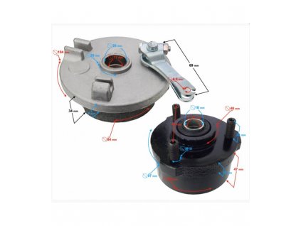 Brzdič bubnový predný 110/125cc - na 3 diery (Strana Pravá)