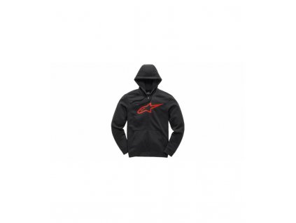 Mikina AGELESS II FLEECE, ALPINESTARS (černá/červená) (Velikost S)