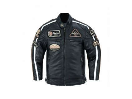Kožená dětská moto bunda BSTAR Kids Black (Veľkosť 8)