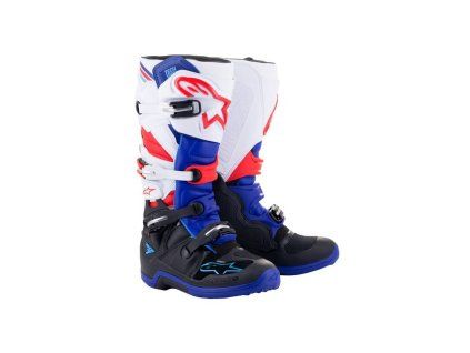 boty tech 7 alpinestars cerna tmave modra cervena bila