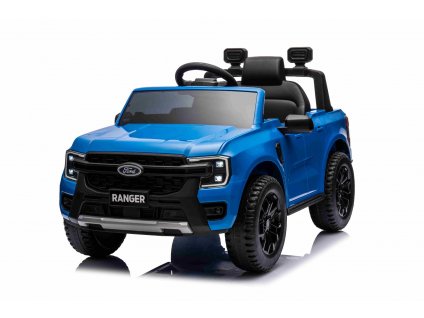 Elektrické autíčko FORD Ranger, modré, Koženkové sedadlo, 2,4 GHz diaľkové ovládanie, Bluetooth / USB Vstup, Odpruženie, Lítiová batéria, Plastové kolesá, 2 X 30W MOTOR, ORIGINAL licencia (Farba modré)