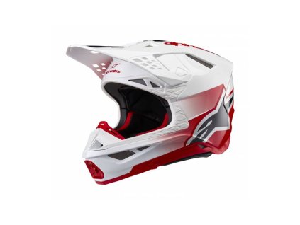 Přilba SUPERTECH S-M10 UNITE, ALPINESTARS (červená/bílá) 2024 (Veľkosť L (obvod 59 - 60 cm))
