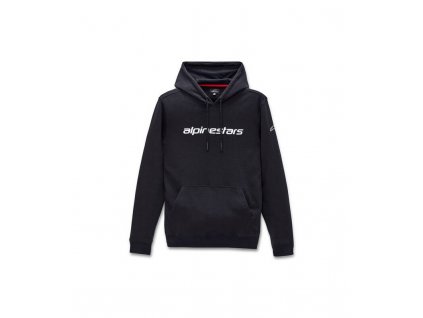 Mikina LINEAR HOODIE, ALPINESTARS (černá/bílá) (Velikost L)