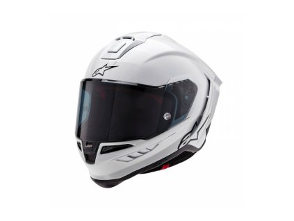 Přilba SUPERTECH R-10 SOLID, ALPINESTARS (bílá/matný karbon) 2024 (Velikost L (obvod 59 - 60 cm))