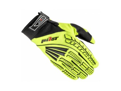 Rukavice PIONEER, PILOT, detské (žltá fluo/čierna/červená) (Veľkosť 3)