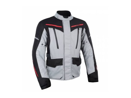 Bunda METRO 2.0, OXFORD (svetlo šedá/čierna/červená) (Veľkosť M)