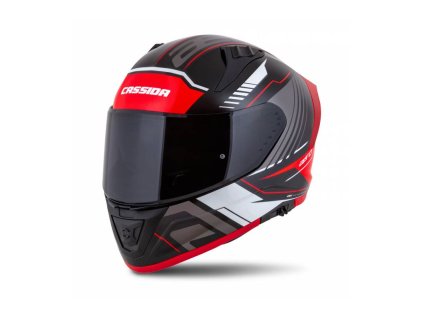 Prilba Aero Drome, CASSIDA (čierna perleť/červená/biela/sivá) 2025 (Veľkosť XS (53 až 54 cm))
