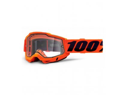 ACCURI 2, 100% Enduro Moto okuliare Orange, číre Dual plexi
