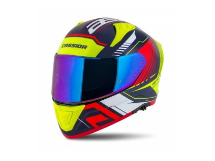 Prilba Aero Drome, CASSIDA (modrá met./žltá/oranžová/červená/biela) 2025 (Veľkosť XS (53 až 54 cm))