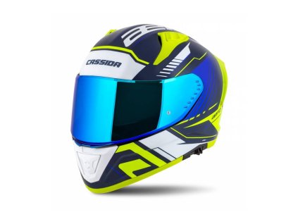 Prilba Aero Drome, CASSIDA (modrá/žltá fluo/svetlo modrá/biela) 2025 (Veľkosť XS (53 až 54 cm))
