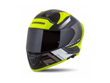 Prilba Aero Drome, CASSIDA (čierna/žltá fluo/biela/sivá) 2025 (Veľkosť XS (53 až 54 cm))