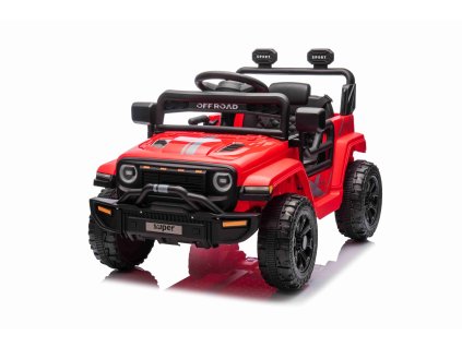 Elektrické autíčko OFFROAD NEW s pohonom zadných kolies, červené, Lítiová batéria, Vysoký podvozok, široké sedadlo, Odpružené nápravy, 2,4 GHz Diaľkový ovládač, LED svetlá