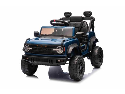 Elektrické autíčko Ford Bronco s pohonom zadných kolies s licenciou (Jednomiestne), modré, Lítiová batéria, Vysoký podvozok, široké sedadlo, Odpružená zadná náprava, 2,4 GHz Diaľkový ovládač, MP3 prehrávač so vstupom USB, LED svetlá