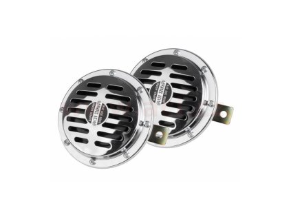 klakson chromovy 12v 110 db 125 mm sada 2 ks
