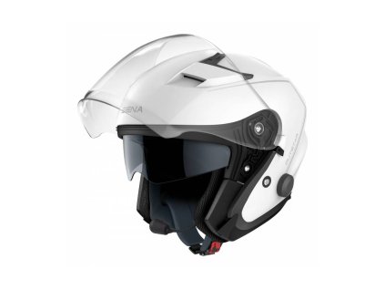 Přilba s headsetem Outstar, SENA (lesklá bílá) (Velikost L)