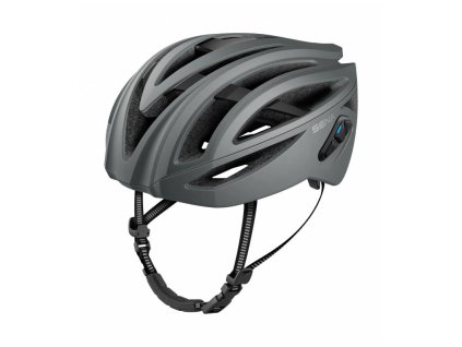 Cyklo prilba s headsetom R2, SENA (matná šedá) (Veľkosť S)