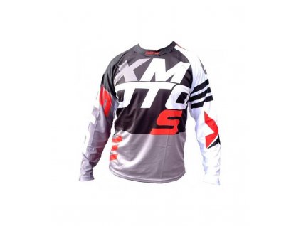Moto dres XMOTOS pro děti (černá/šedá/červená/bílá) (Veľkosť 10)