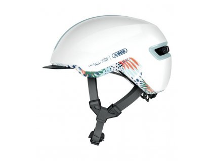 Cyklo prilba so svetlom HUD-Y flower, ABUS (biela) (Velikost M)