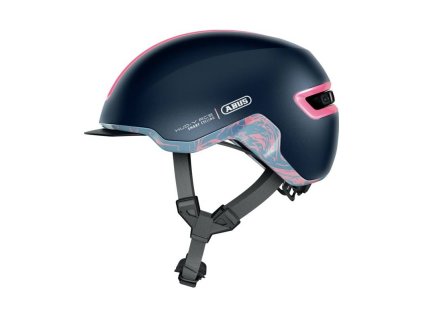 Cyklo prilba so svetlom HUD-Y midnight blue, ABUS (modrá) (Veľkosť L)