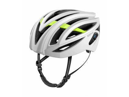 Cyklo prilba s headsetom R2, SENA (matná biela) (Veľkosť S)