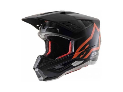 Prilba S-M5 COMPASS 2021, ALPINESTARS (matná čierna / oranžová fluo) (Velikost M (obvod 57 - 58 cm))