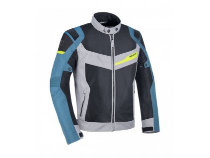 Bunda DAKAR D2D AIR, OXFORD (strieborná/modrá/fluo) (Veľkosť S)