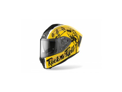 Přilba SPARK "ROCK'N'ROLL", AIROH (černá/žlutá) 2021 (Velikost 2XL)
