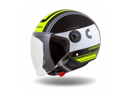 Prilba Handy Metropolis, CASSIDA (čierna/biela/žltá fluo/sivá) 2023 (Velikost XS (53 až 54 cm))