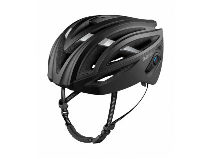 Cyklo prilba s headsetom R2 EVO, SENA (matná čierna) (Veľkosť S)