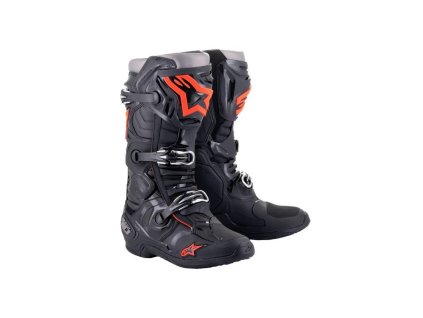 Boty TECH 10, ALPINESTARS (černá/červená fluo/šedá) 2023 (Velikost 40,5)