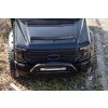 Elektrické autíčko Ford Super Duty 24V čierne, Dvojmiestne, Pohon 4X4 s vysokovýkonnými 24V motormi a odpružením, Dvojité zadné EVA kolesá, 2,4 GHz Diaľkový ovládač, Svetelná rampa LED, MP3 prehrávač s USB vstupom, ORIGINÁL licencia