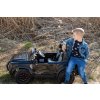 Elektrické autíčko Ford Super Duty 24V čierne, Dvojmiestne, Pohon 4X4 s vysokovýkonnými 24V motormi a odpružením, Dvojité zadné EVA kolesá, 2,4 GHz Diaľkový ovládač, Svetelná rampa LED, MP3 prehrávač s USB vstupom, ORIGINÁL licencia
