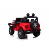 Elektrické autíčko JEEP Wrangler, Jednomiestne, červené, Koženkové sedadlá, Rádio s Bluetooth prehrávačom, SD/USB vstup, Pohon 4x4, Lítiová batéria, EVA kolesá, Odpružená náprava, 2,4 GHz Dialkové Ovládanie