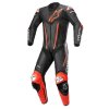Jednodielna kombinéza FUSION, TECH-AIR kompatibilná, ALPINESTARS (čierna/červená fluo) 2023 (Veľkosť 48)