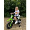 Elektrická Motorka MOTOCROSS, Oranžová, 12V batéria, EVA mäkké kolesá, Koženkové sedadlo, 2 x 25W Motor, Odpruženie, Kovový rám, MP3 Prehrávač s Bluetoothom, pomocné kolieska