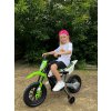 Elektrická Motorka MOTOCROSS, Oranžová, 12V batéria, EVA mäkké kolesá, Koženkové sedadlo, 2 x 25W Motor, Odpruženie, Kovový rám, MP3 Prehrávač s Bluetoothom, pomocné kolieska