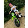 Elektrická Motorka MOTOCROSS, Oranžová, 12V batéria, EVA mäkké kolesá, Koženkové sedadlo, 2 x 25W Motor, Odpruženie, Kovový rám, MP3 Prehrávač s Bluetoothom, pomocné kolieska