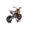 Elektrická Motorka MOTOCROSS, Oranžová, 12V batéria, EVA mäkké kolesá, Koženkové sedadlo, 2 x 25W Motor, Odpruženie, Kovový rám, MP3 Prehrávač s Bluetoothom, pomocné kolieska
