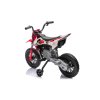 Elektrická Motorka MOTOCROSS, červená, 12V batéria, EVA mäkké kolesá, Koženkové sedadlo, 2 x 25W Motor, Odpruženie, Kovový rám, MP3 Prehrávač s Bluetoothom, pomocné kolieska